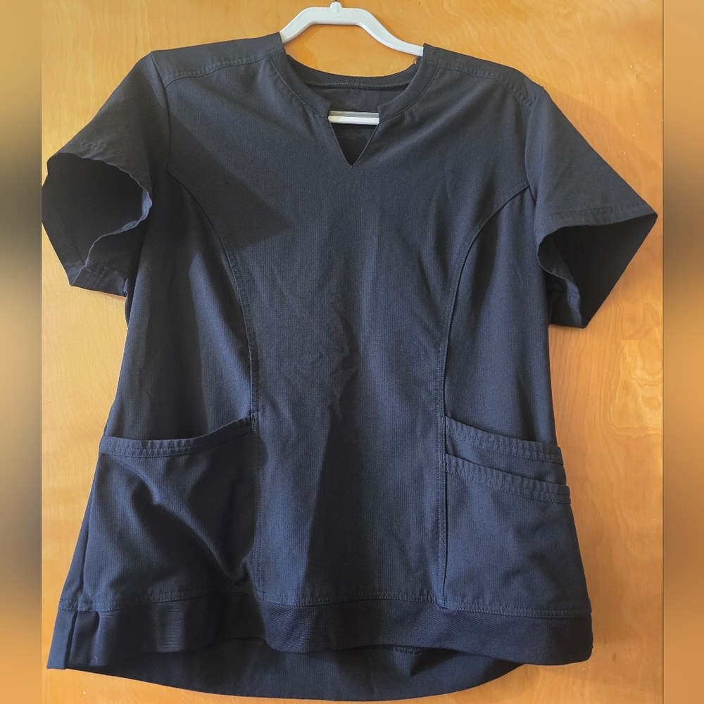 Women's XL HeartSoul Black Scrub Top
